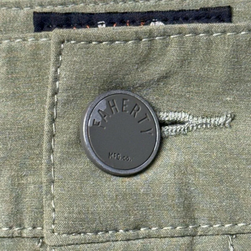 Faherty All Day Shorts Performance Drawstring Chino Olive Green Men Size 29 EUC